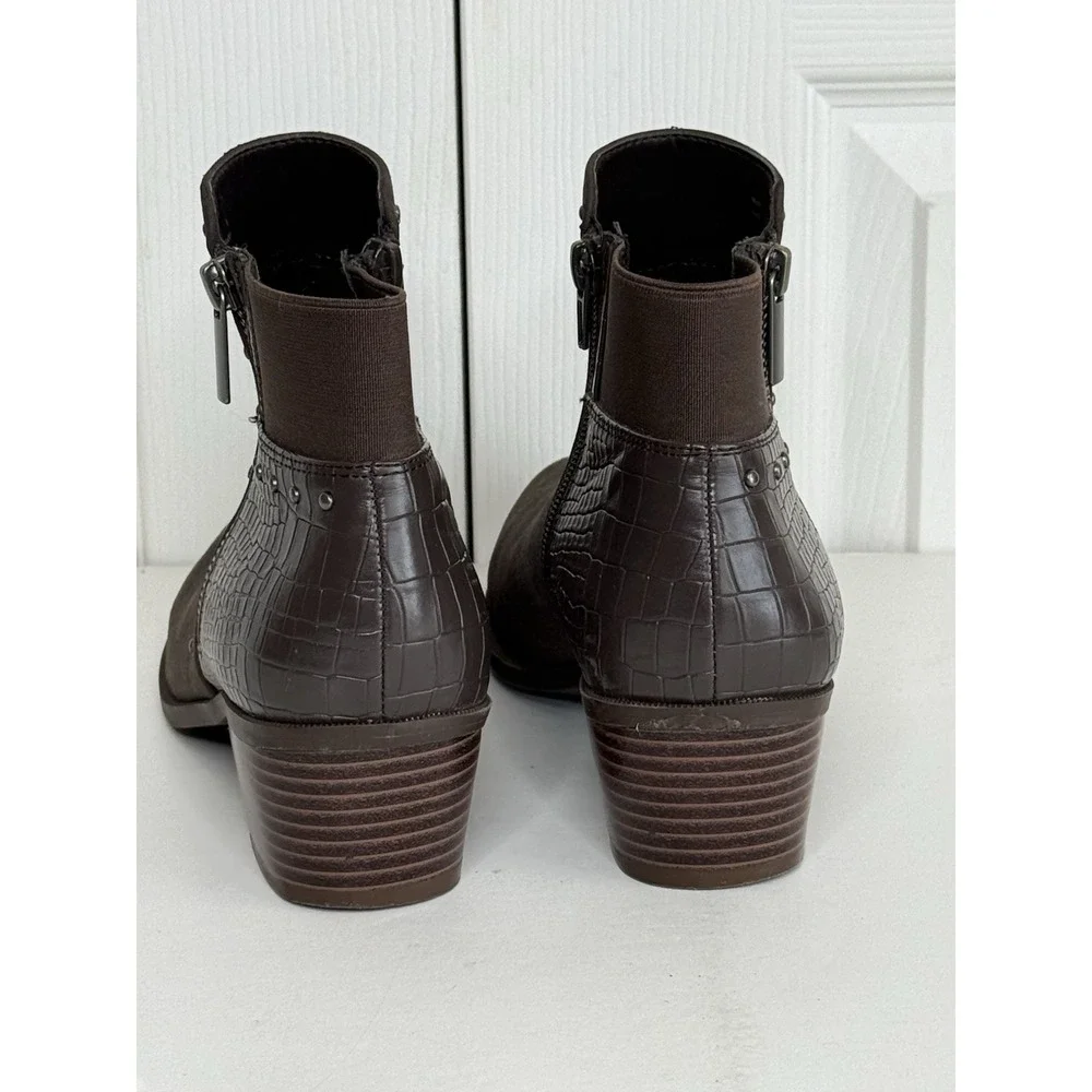 Ankle Bootie Market and Spruce Women's Agria Zipper Espresso Brown Sz 9